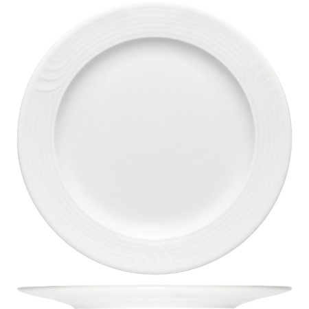 Тарелка мелкая «Карат»; фарфор; D=25.5,H=2см; белый