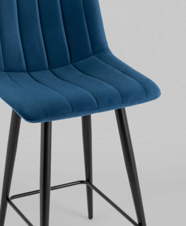 Фото Стул полубарный Олсен велюр синий 60 см Стул полубарный Олсен велюр синий 60 см