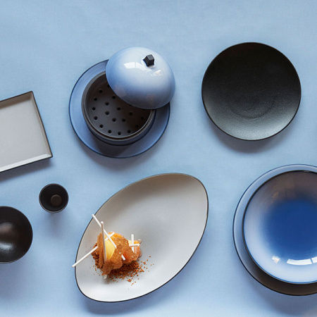 Тарелка  мелкая «Экинокс»; керамика; D=31см; синий