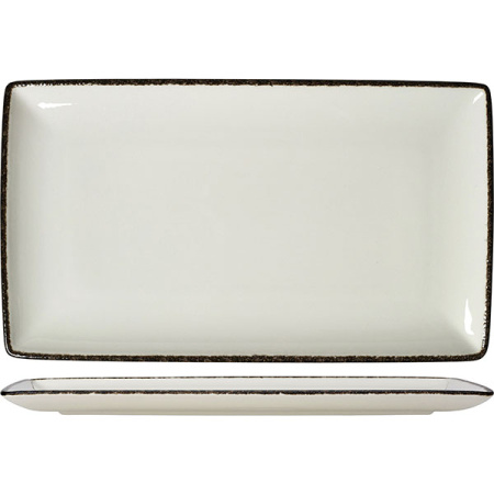 Блюдо прямоуг. «Чакоул дэпл»; фарфор; L=33,B=19см; белый