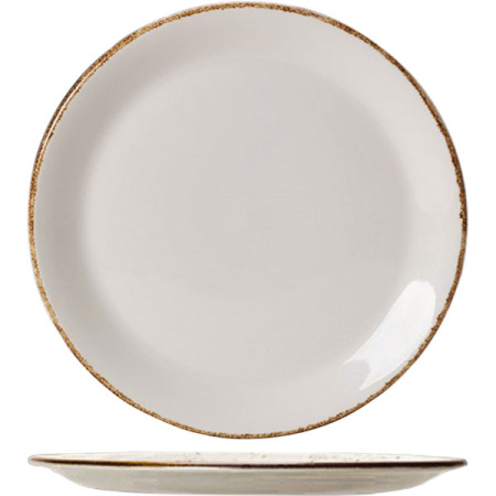 Тарелка мелкая «Браун дэппл»; фарфор; D=23см; белый,коричнев.