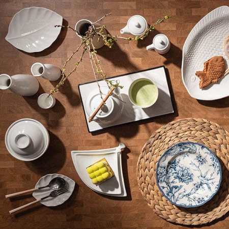 Блюдо-веер «Кунстверк»; фарфор; H=1.8,L=23,B=18см; белый