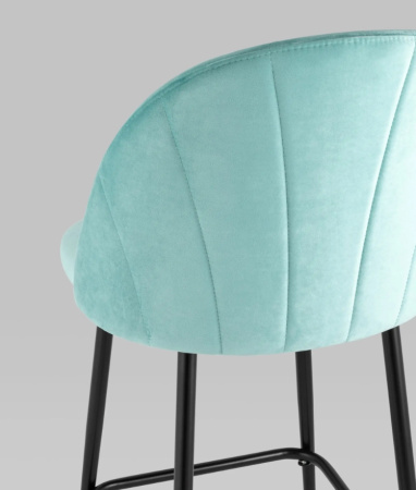 Стул полубарный Логан NEW велюр пыльно-голубой