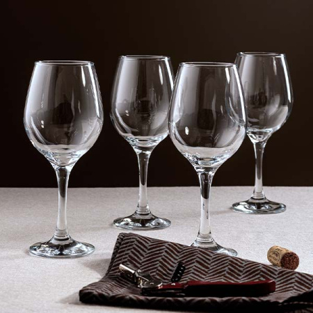 Бокал для вина «Амбер»; стекло; 365мл; прозр.