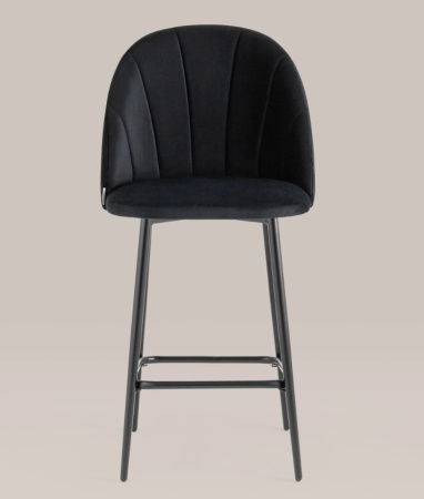 Стул полубарный Логан велюр черный
