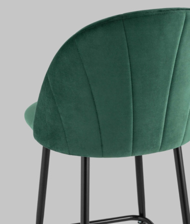 Стул полубарный Логан велюр зелёный