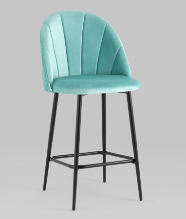 Стул полубарный Логан NEW велюр пыльно-голубой