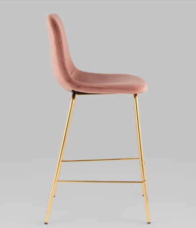 Стул полубарный Валенсия SN велюр розовый золотые ножки