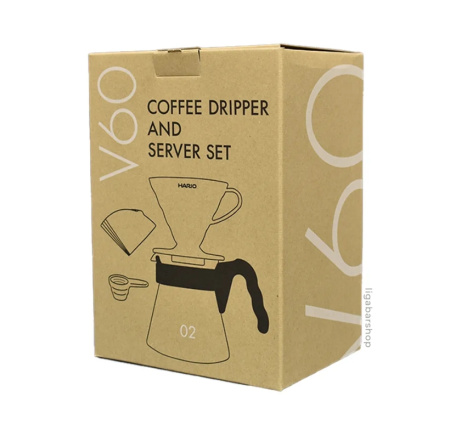 Заварочный чайник 600 мл + воронка пластиковая Hario V60-02 прозрачный