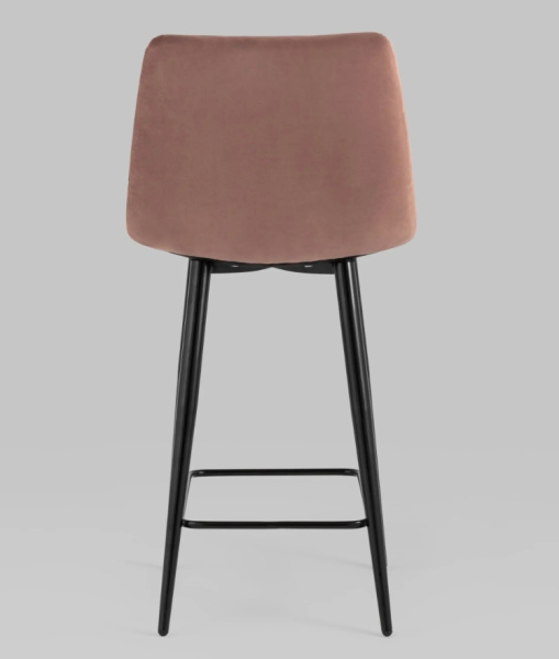 Стул полубарный Джанго велюр пыльно-розовый высота сиденья 60 см