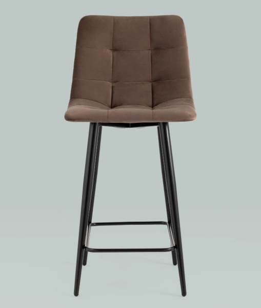Стул полубарный Джанго велюр коричневый высота сиденья 60 см