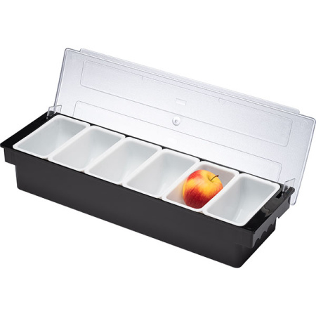Контейнер для фруктов 6 отделений; абс-пластик,полипроп.; H=9.7,L=49,B=16см; черный