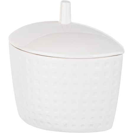 Сахарница «Сатиник»; фарфор; 285мл; H=12.5,L=11.5,B=7.8см; белый
