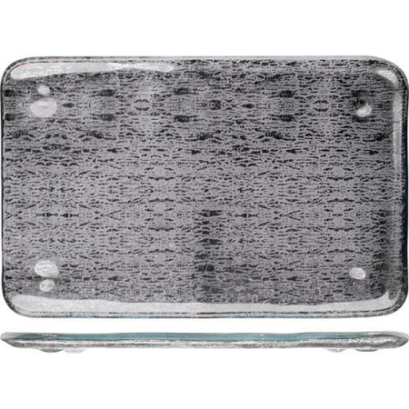 Блюдо для суши; стекло; L=22.5,B=14.5см; серый