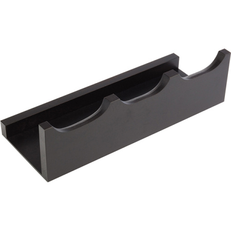 Набор емкостей на подставке [3шт]; стекло,дерево; H=13.5,L=43,B=17см; тем.корич.