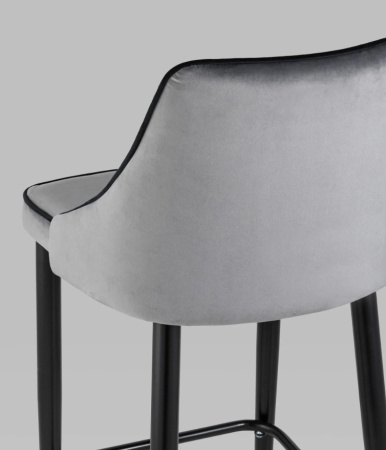 Стул полубарный Коби велюр серый