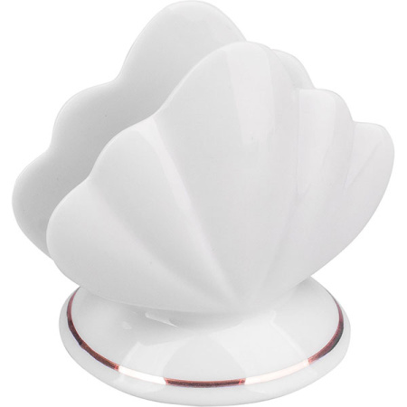 Салфетница «Елена»; фарфор; L=8.5,B=2.5см; белый,золотой