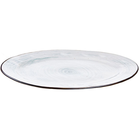 Блюдо овал. «Пастораль»; фарфор; H=2.5,L=40.5,B=25.5см; зелен.