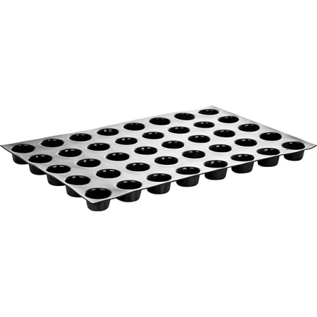 Форма конд. «Маффин» [40шт]; силикон,стеклопласт.; D=5.1,H=2.9см; черный