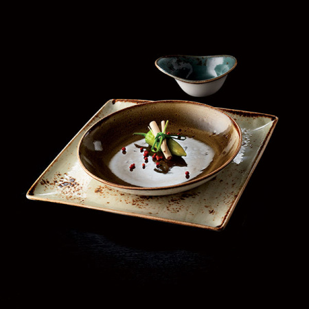 Салатник «Крафт»; фарфор; 450мл; H=7.5,L=18,B=14см; синий