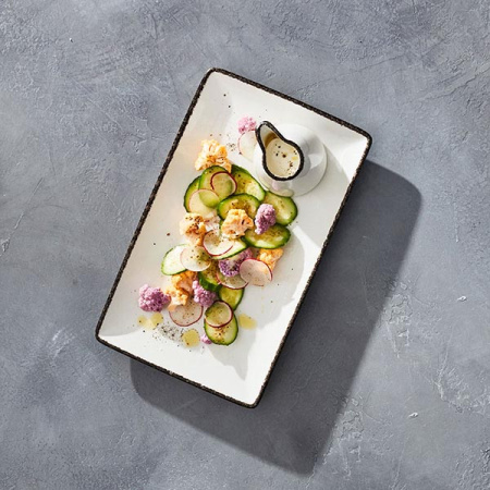 Блюдо прямоуг. «Чакоул дэпл»; фарфор; L=33,B=19см; белый