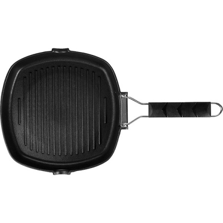 Сковорода-гриль квадр. «Проотель»; алюм.литой,пластик; H=4,L=24,B=24см