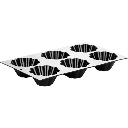 Форма конд. «Бриош» [6шт]; силикон; D=8,H=3.5,L=30,B=17.5см