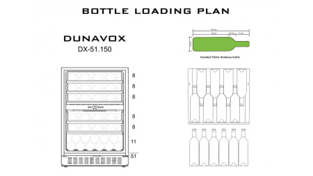 Винный шкаф DUNAVOX EXCLUSIVE DX-51.150DBK/DP