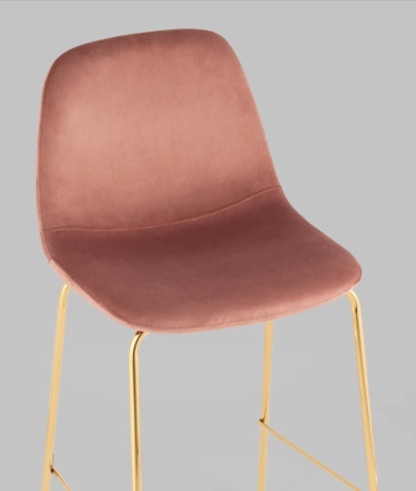 Стул полубарный Валенсия SN велюр розовый золотые ножки