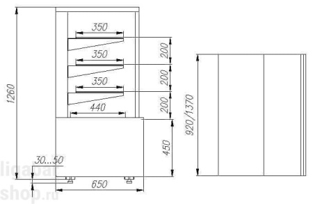 Витрина кондитерская Carboma Polus KC70 VV 1,3-1 (ВХСв - 1,3д Cube Люкс Техно)