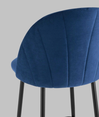 Стул полубарный Логан велюр синий