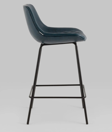 Стул полубарный Деймон экокожа тёмно-синий