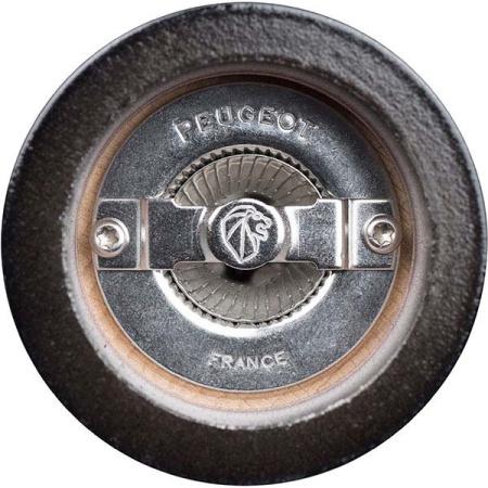 Мельница для соли метал.мех.; дерево,металл; D=5.3,H=12см; черный,серебрян.