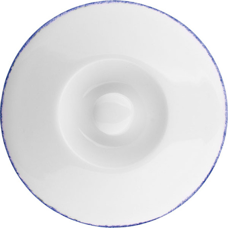Крышка для бульон.чашки «Блю дэппл»; фарфор; D=13.5,H=2,L=18.5см; белый,синий