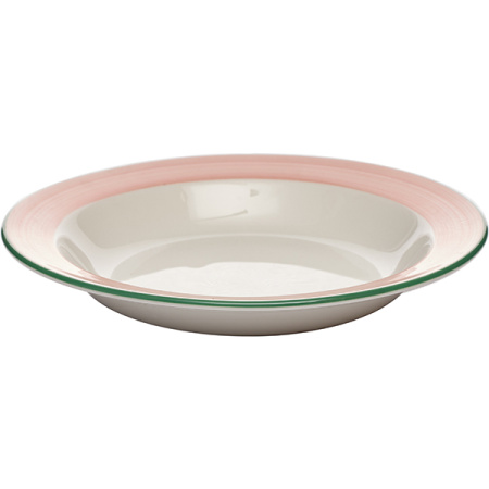 Тарелка глубокая «Рио Пинк»; фарфор; D=21.5см; белый,розов.