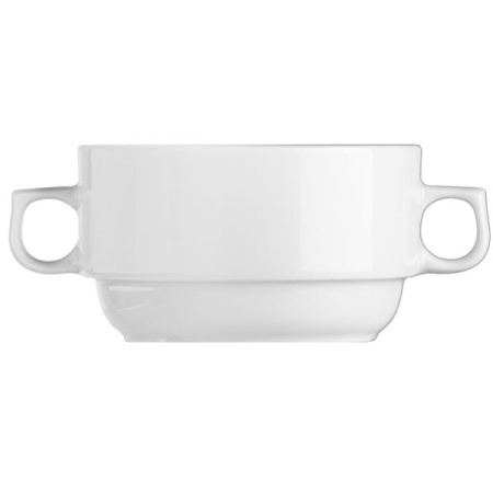Бульонная чашка «Прага»; фарфор; 390мл; D=11,H=6,L=16,B=11см; белый