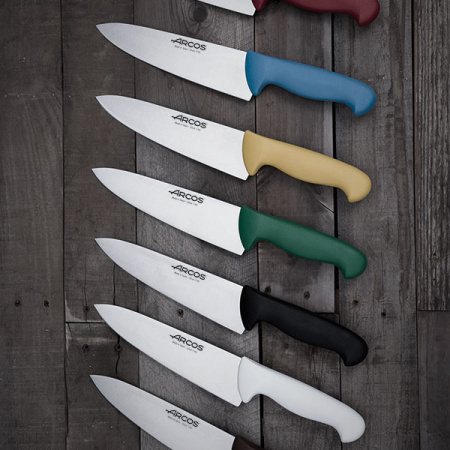 Нож поварской «2900»; сталь нерж.,полипроп.; L=33.3/20,B=5см; зелен.,металлич.