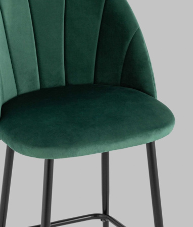 Стул полубарный Логан велюр зелёный