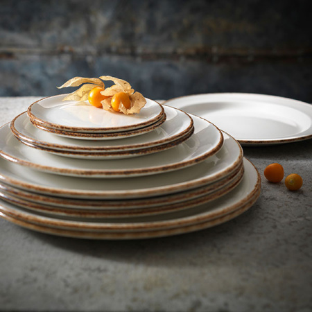 Тарелка мелкая «Браун дэппл»; фарфор; D=23см; белый,коричнев.