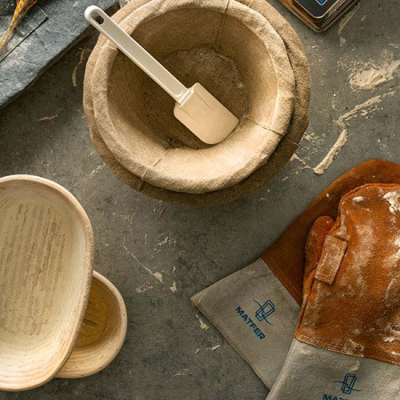 Рукавицы для кондитера,укороченные (пара); кожа; L=27.5,B=14.5см; серый,оранжев.