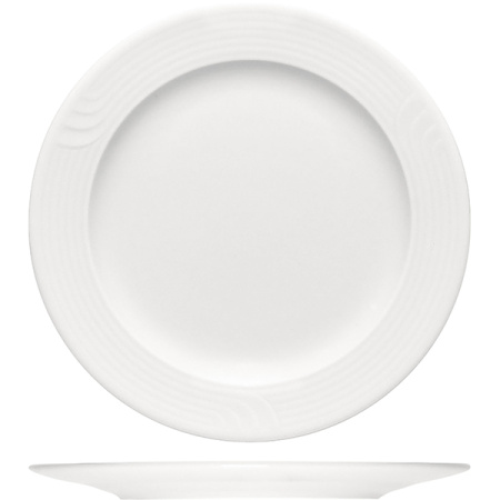 Тарелка мелкая «Карат»; фарфор; D=27,H=2.5см; белый