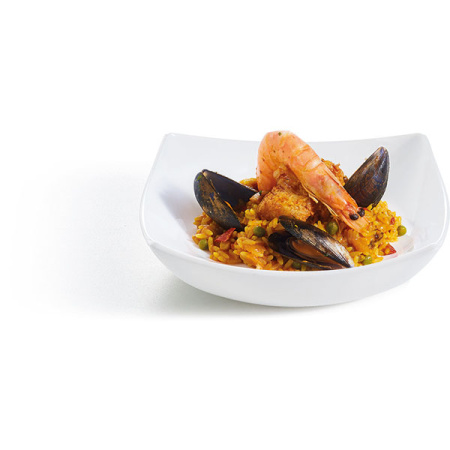 Тарелка глубокая «Квадрато»; стекло; 800мл; H=5,L=20,B=20см; белый