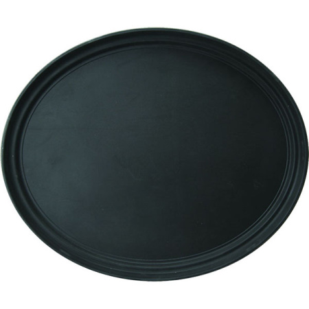 Поднос овальный; стеклопласт.,прорезин.; H=3.5,L=68.5,B=56см; черный
