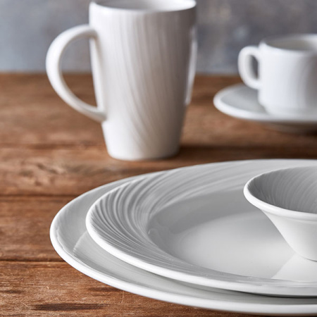 Тарелка мелкая «Спайро»; фарфор; D=30,H=2.5см; белый