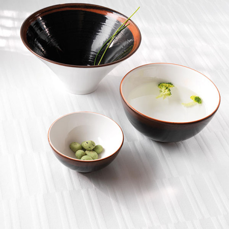 Салатник «Кото»; фарфор; 450мл; D=15,H=8см; черный,коричнев.