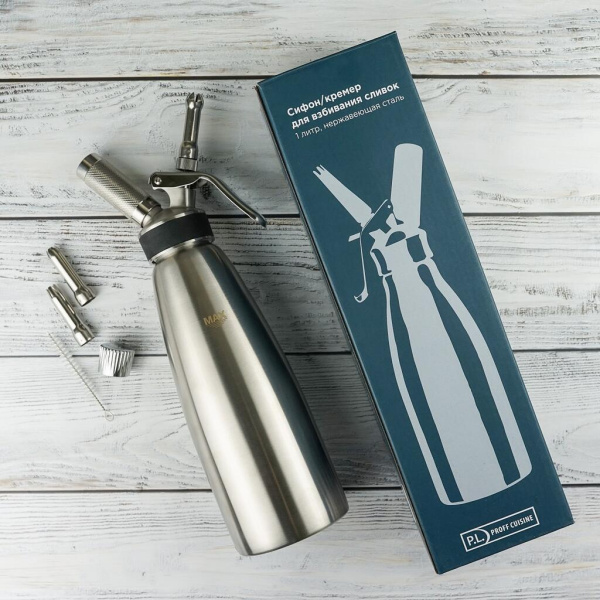 Сифон для сливок P.L. Proff Cuisine Gastro inox 1 л