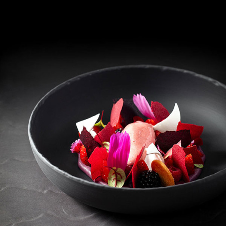 Салатник «Базальт»; фарфор; 1000мл; D=22,H=5.5см; черный