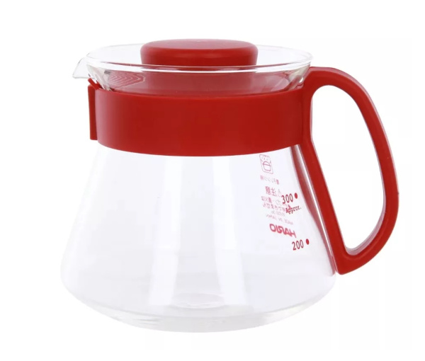 Чайник 360 мл с воронкой Hario VDS-3012R красный
