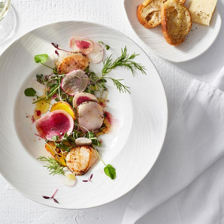 Тарелка мелкая «Спайро»; фарфор; L=15.3,B=12.8см; белый