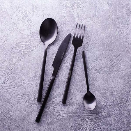 Ложка кофейная «Саппоро бэйсик»; сталь нерж.; черный,матовый